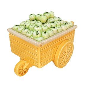 Fitz and Floyd Candy Box with Lid Fitz Omnibus Village Green Apple Annie Cart